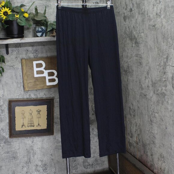 NEW Hanro Womens Knit Straight Leg Pajama Pants 7401 Black M